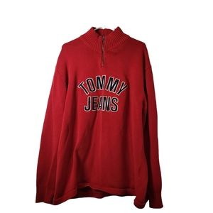 TOMMY JEANS spell out Sweatshirt Sweater Red Size XXL